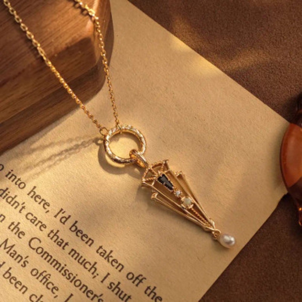 Opal and Pearl Necklace with Chain